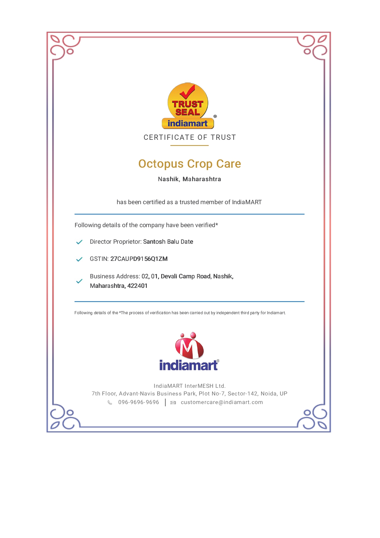 trustseal certificate page 0001
